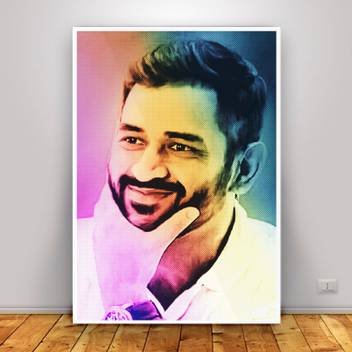 Ms Dhoni Oil Painting Poster For Office Decor Room Wall Poster Painting Collection Grace Any Place 12 X 18 Inch Paper Print Sports Posters In India Buy Art Film Design