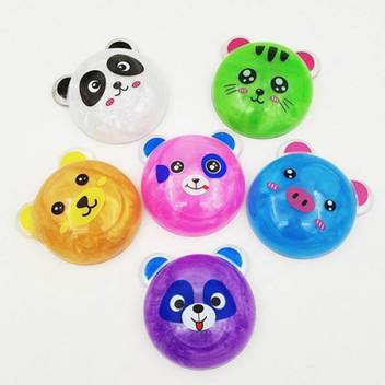 White Popcorn Animal Jelly Slime Semi Transparent 6 Pieces