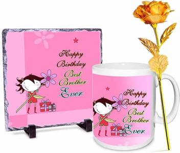 Alwaysgift Blessing On Your Birthday Stone Tile Mug Golden