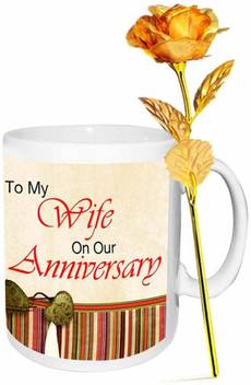 Alwaysgift Happy Anniversary To My Dear Wife Mug Golden Rose Combo Price In India Buy Alwaysgift Happy Anniversary To My Dear Wife Mug Golden Rose Combo Online At Flipkart Com