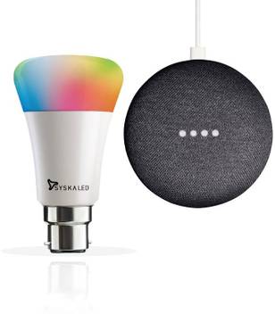 Google Home Mini Smart Connect With Syska Wi Fi Enabled 7w Bulb