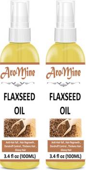 Aromine 100 Pure Organic Flaxseed Oil For Hair Skin Body