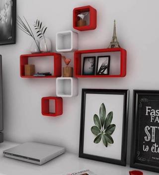 Reshuz Reshuz Ractangal Wall Shelves Set Of 6 Decorative Wall