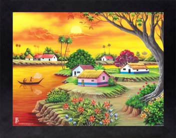 Craftsfest Craftsfest Beautiful Village Scenery Painting Ink 11