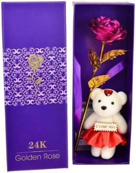 Js 24k Red Golden Rose With Love Stand And Gift Box Pink Rose Artificial Flower Price In India Buy Js 24k Red Golden Rose With Love Stand And Gift Box Pink