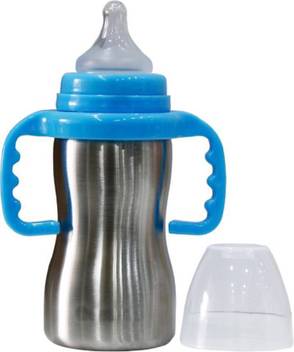 Organic Kidz Thermal Insulation Baby 2 In 1 Sipper Feeding Bottle Multi Blue 290 Ml 304 Stainless Steel Baby Bottles Online In India Buy Organic Kidz Feeding Bottle Products In India