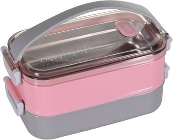 Flipkart Com Wishkey Stylish Bpa Free Stainless Steel Big Size Leak Proof Durable Pink Lunchbox With 2 Separate Compartments For Adults Kids 2 Containers Lunch Box