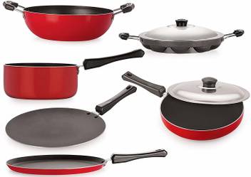 Capital 6 Piece Combo Non Stick Kadai With Lid 2 5 Liter Capacity And Dosa Tawa And Fry Pan With Lid Cookware Set Price In India Buy Capital 6 Piece Combo Non