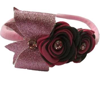 Ziory Pink Girls Rose Flower Headband Flower Bands Head Band Hair