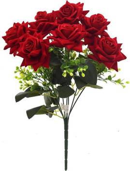 Kaykon Beautiful Red Rose Velvet Flowers 7 Flowers 11 Inch Red Rose Artificial Flower Price In India Buy Kaykon Beautiful Red Rose Velvet Flowers 7 Flowers 11 Inch Red