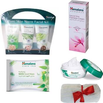 Himalaya Face Kit Fairness Glow Cream Dry Skin Cream Face Skin Towel Face Skin Wipes Price In India Buy Himalaya Face Kit Fairness Glow Cream Dry Skin Cream Face Skin Towel