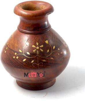 Me You Decorative Pitcher Shape Wooden Flower Pot Natural Wood