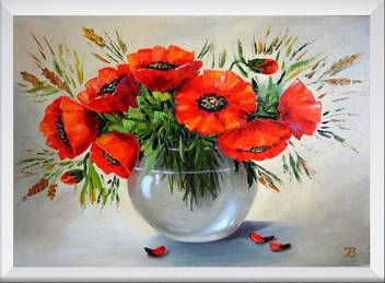 Le Decor Canvas Wall Decor Lily Flower Painting Canvas 12 Inch X