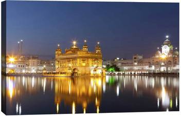 Art Amori Night View Of Golden Temple Canvas Painting Digital