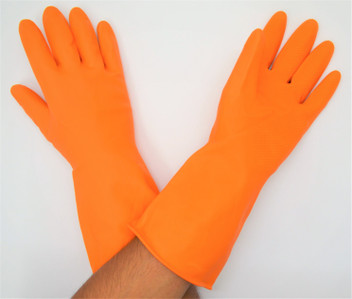 orange safety gloves
