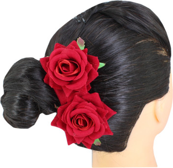 hair flower red