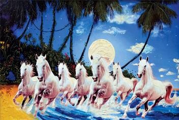 Seven Running Horses Painting Reprints Vastu 7 Horses Posters