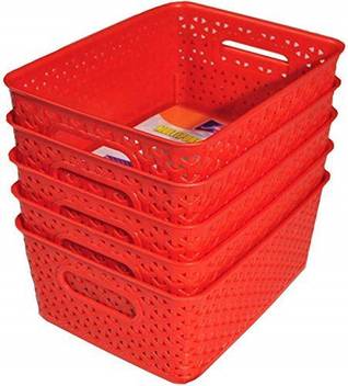 Xllent Set Of 5 Red Basket Storage Basket Price In India Buy
