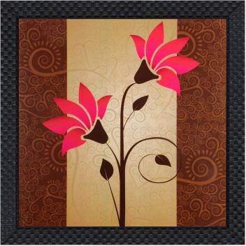 Radlax Texture Canvas Print Flower Painting With Black Framing