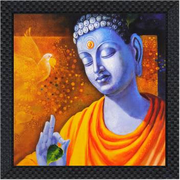 V Art Creations Texture Canvas Print Lord Buddha Painting With