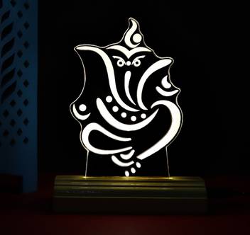 Shri Girraj Ji The Lord Ganesh 3d Illusion Acrylic Table Lamp