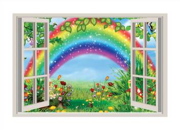 Decor Production Small 3d Wall Window Pvc Vinyl Decorative Wall
