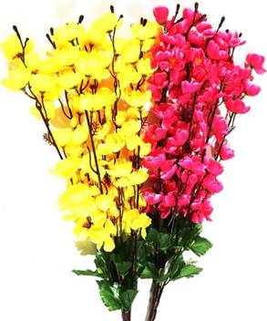 Kooniv Artificial Yellow Red Orchid Flower Bunch For Vase 22 Inch Yellow Red Orchids Artificial Flower Price In India Buy Kooniv Artificial Yellow Red Orchid Flower Bunch For Vase