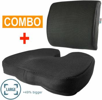 Grin Health Combo Coccyx Pillow Tailbone Seat Cushion Back Rest