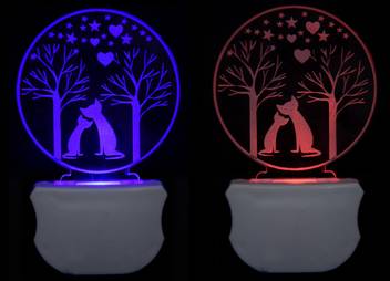 Shri Girraj Ji The Cute Cats 3d Illusion Led Night Lamp Night Lamp