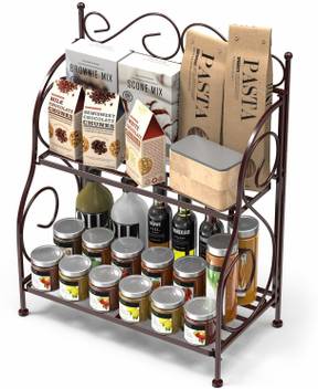 Worthy Shoppee Countertop Organizer 2 Tier Foldable Kitchen Spice