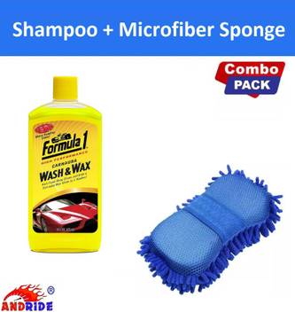 Andride Formula 1 Carnauba Wash And Wax Shampoo 473 Ml Microfiber Sponge Car Bike Cleaning Combo Price In India Buy Andride Formula 1 Carnauba Wash And Wax Shampoo 473 Ml