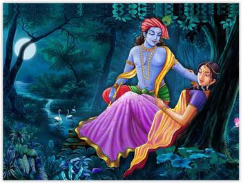Love Of Radha Krishna Paper Poster Paper Print Religious Posters
