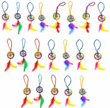 Ryme Beautiful Pack Of 20 Car Hanging Multi Color Dream Catcher