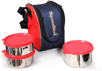 signoraware 3 container lunch box