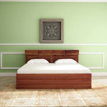 Godrej Interio Grande Solid Wood King Hydraulic Bed Price In India