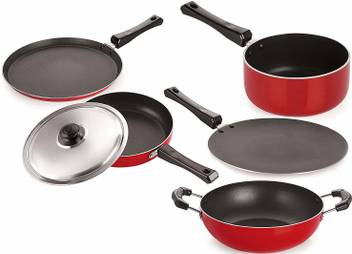 Capital Non Stick Kadai With Lid 2 5 Liter Capacity And Dosa Tawa And Fry Pan With Lid Induction Bottom Cookware Set Price In India Buy Capital Non Stick Kadai With Lid