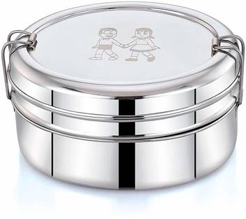Flipkart Com Expresso Stainless Steel Lunch Box For School Office Tiffin Oval Shape 2 Containers Lunch Box