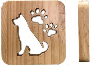 Macngrid Cat Night Light Animal Wooden 3d Led Table Lamp Table