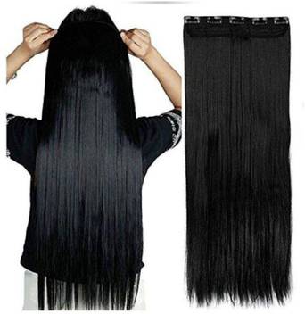 rapunzel 5 clip straight extension black hair extension