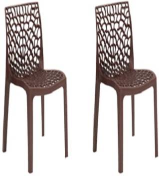 Plastic Brown Chairs : Supreme Bliss Armless Plastic Chair Set Of 2 G
