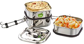 Flipkart Com Jvl Stainless Steel Triple Layer Square Leak Proof Lunchbox 3 Containers Lunch Box