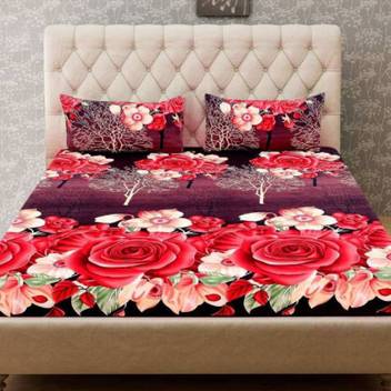 Decor Prime 144 Tc Polycotton Double 3d Printed Bedsheet Buy