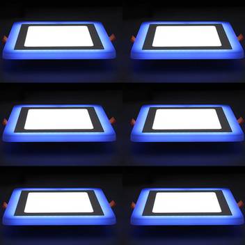 Galaxy 12 Watt 6 3 Led Square Panel Light Ceiling Pop Down Indoor Light Led 3d Effect Lighting Double Color Blue White Pack Of 6 Recessed