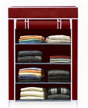 Valtior 4 Layer Maroon High Bond Pc Collapsible Wardrobe Price In
