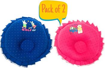 The Little Lookers Polyester Fibre Round Frilled Baby Pillow