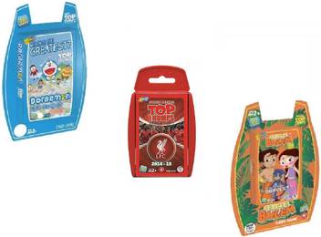 Winning Moves Combo Of Chhota Bheem Doraemon Super Deluxe Liverpool Top Trump Card Game Bundle Pack Of 3 Combo Of Chhota Bheem Doraemon Super Deluxe Liverpool Top Trump Card