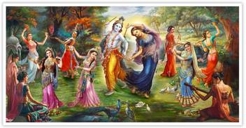 Shree Radha Krishna Rasleela Paper Poster Paper Print - Religious posters  in India - Buy art, film, design, movie, music, nature and educational  paintings/wallpapers at Flipkart.com
