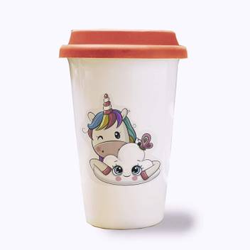 Ikraft Baby Unicorn With Cute Smiley Cloud Printed Travel With Lid