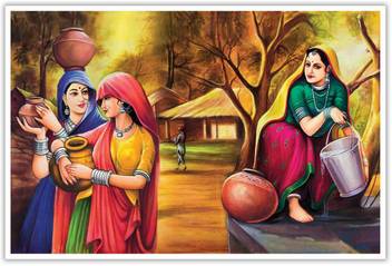 Rajasthani Panihari Paper Poster Paper Print Art Paintings