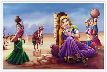 Rajasthani village women Paper Poster Paper Print - Art & Paintings posters  in India - Buy art, film, design, movie, music, nature and educational  paintings/wallpapers at Flipkart.com